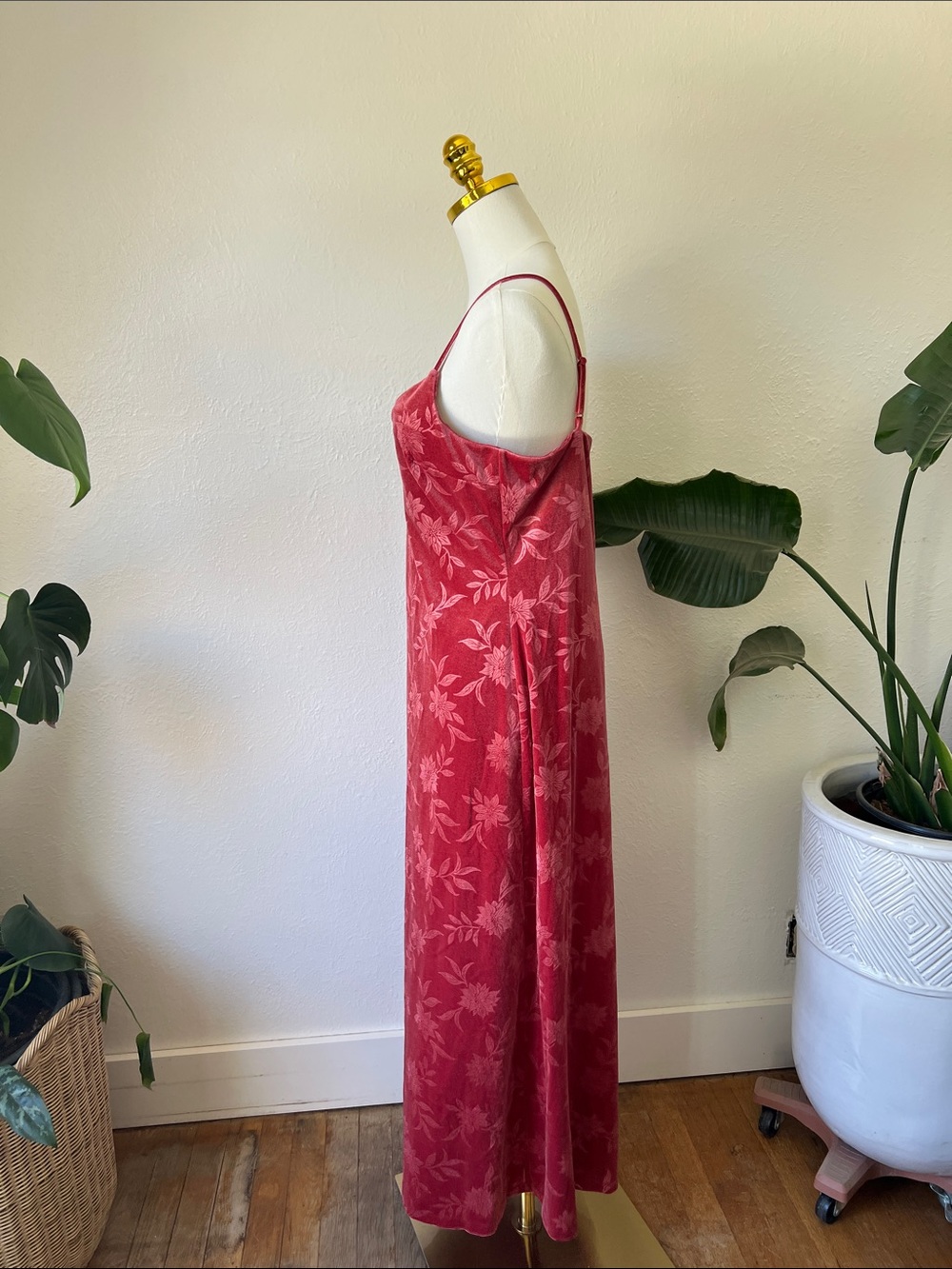 a new day Red Floral Velvet Slip Dress - Picture 4 of 7